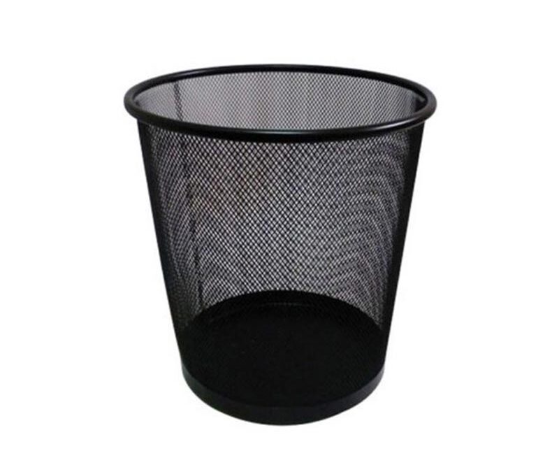 Round net metal trash can – Lace trash can under office desk – akalectric